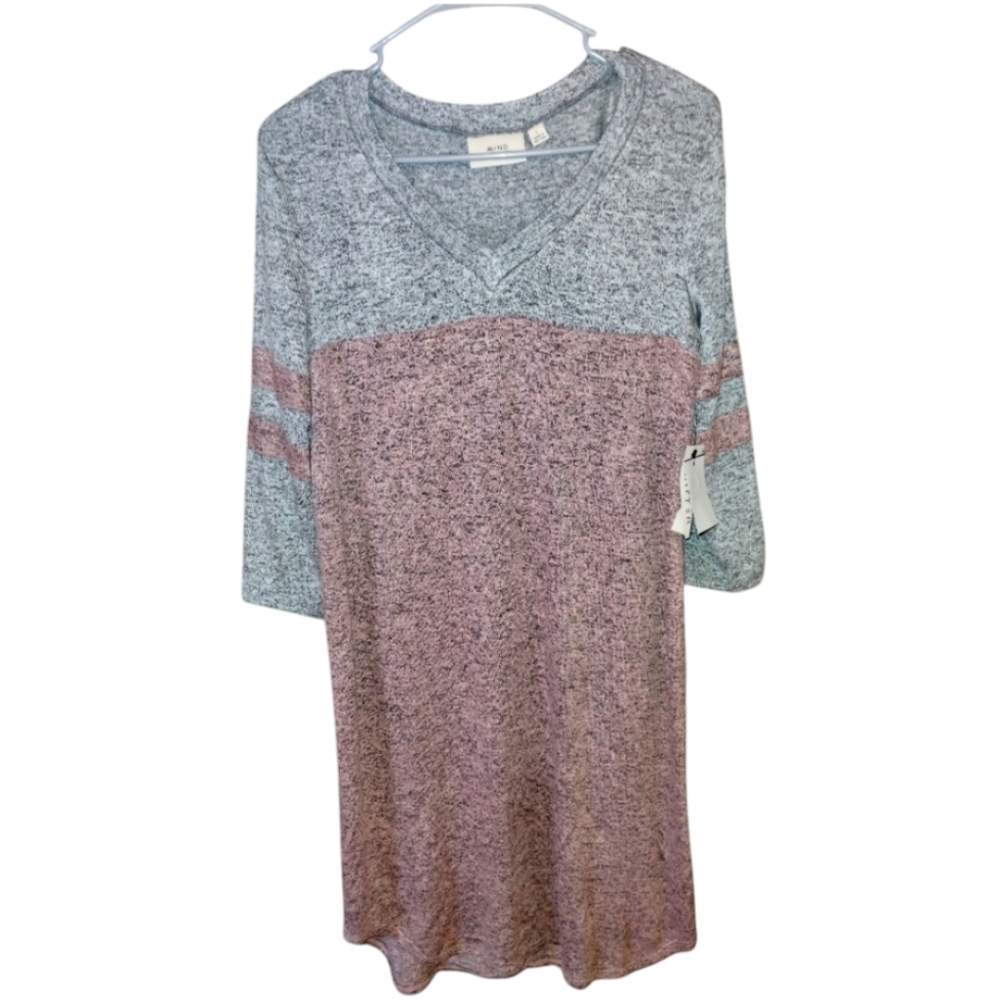 Mind Matter NWT pink and gray soft T-shirt dress